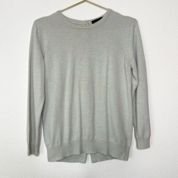 Barneys NY 100% Cashmere Medium Sweater Button Back Y2K Light Seafoam Green - Picture 2 of 8